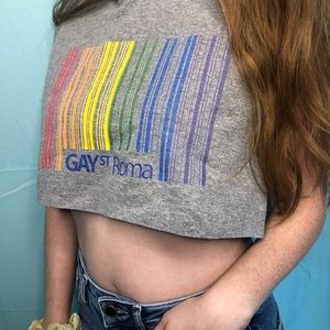 Vesti Gay St Roma crop hoodie w/ hood